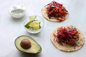 Heat the oven to 200°f. Easy Fish Tacos With Red Cabbage Carrot Slaw Ate