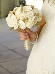 Gold Button Bouquet Sola Flower Bouquet Handmade Keepsake Bouquet Elegant Wedding Vintag Vintage Bouquet Wedding Pearl Bouquet Wedding Gold Wedding Flowers