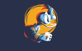 How to set a cartoon wallpaper for an android device? Donald Duck Minimal Art 4k In 2880x1800 Resolution Cartoon Artwork Art Duck Wallpaper
