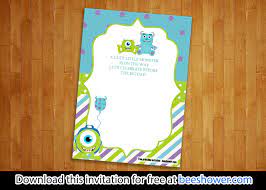 Great Event Using Free Monster Baby Shower Invitations Templates Download Hundreds Free Printable Birthday Invitation Templates