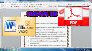 Cara Simpan File Microsoft Word Ke Pdf Office 2010 Youtube