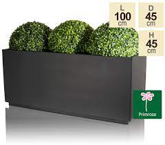 These planters appear outside restaurants and hotels and on the most discerning roof terraces and balconies. L100cm Zinc Galvanised Kick Bottom Trough Planter In Black By Primrose 162 99