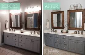 Next, i researched and learned about multiple types of paint and after experimenting, with chalk paint, milk paint, rusotleum. Painted Bathroom Cabinets Diystinctly Made
