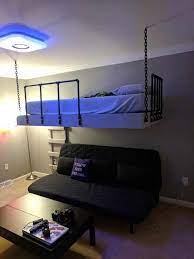 A performance stage for the talented singing and dancing toddler in your life. Suspended Bed And Room Remodel For 13 Year Old Boy Imgur Remodel Bedroom Boy Bedroom Design Room Ideas Bedroom