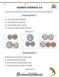 As the math skills start becoming more complicated, students may need some extra help to truly grasp the concepts. Money Math Worksheets Money Riddles