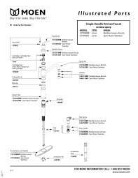 Single control kitchen pullout faucet model handle finish 67315c137403 lever chrome 67315sl lever stainless illustrated parts to order parts call: Moen 87999brb 87999srs Manual Manualzz