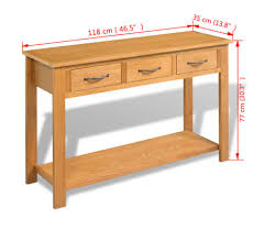 Accent sofa tables typically work well when placed on either end of your couch. Vidaxl Large Console Table Solid Oak Wood 46 5 X13 8 X30 3 Vidaxl Com