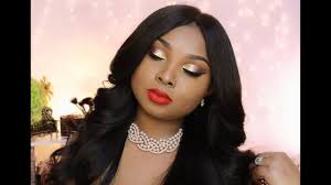 Red black and gold makeup. Classic Prom Make Up Tutorial Gold Eyes And Red Lips Youtube