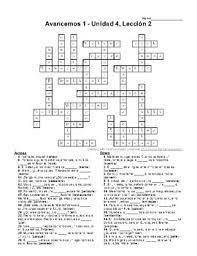 We did not find results for: Avancemos 1 Unit 4 Lesson 2 4 2 Crossword Puzzle By Senora Payne