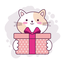 lindo gato kawaii sosteniendo una caja de regalo ilustración de dibujos  animados dibujada asexiezpix Web Porn