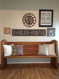 Church Pew Entry Way Still Working On The Wall Decor Home Decor Foyer Decor Entryway Church Pew