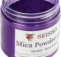 SEISSO Mica Powder - 3.5oz/100g Solid Purple Natural Epoxy Resin Dye Color Pigment Powder for Soap Making, Slime, Nail, Paint, Bath Bomb Colorant, ...