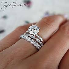 The 1 5 Ct 4 Prong Solitaire Ring With The Art Deco Band And 2 7mm 1 Ctw Eternity Ban Stackable Wedding Bands Solitaire Engagement Ring Wedding Rings Solitaire
