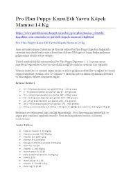 Pro Plan Puppy Kuzu Etli Yavru Kopek Mamasi 14 Kg Pdf Pdfsr Com