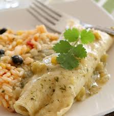 Creamy Chicken Enchiladas Recipe Main Dishes With Chicken Cream Of Chicken Soup Green Chilies Sou Creamy Chicken Enchiladas Recipe Mexican Food Recipes Food