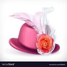 Hat With Rose And Feathers Royalty Free Vector Image Feather Vector Vector Icons Illustration Vector