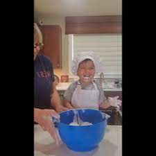 Video Two Year Old Chef Eats Raw Cookie Ingredients Including Eggs While Baking With Grandma