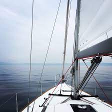 pafectly flat surface sea sailing pacific