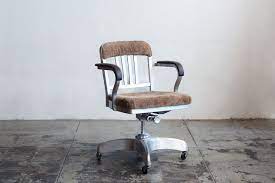 aluminum armed steno chair refinished 1950s special order chair eames lounge chair industrial furniture