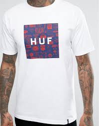 calze huf huf t shirt con logo heritage squadrato bianco