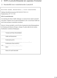 Vergessen sie bitte nicht die erforderlichen unterschriften! 2 Sepa Lastschriftmandat Als Separates Formular Pdf Free Download