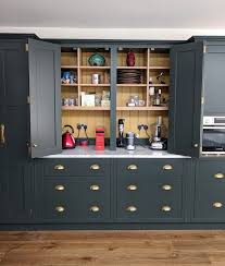 John Lewis Of Hungerford On Instagram This Fabulous Eye Catching Pop Of Colour Brings Th Kitchen Cabinetry Cottage Kitchen Inspiration Shaker Kitchen Design