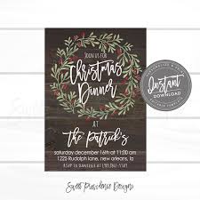 With a fancy beef steak cover, this free christmas dinner party invitation template, is perfectly designed to show off your. Rustic Christmas Dinner Party Christmas Dinner Invitation Editable Template Dinner Party Invite Berry Wreath Instant Download Sweet Providence Designs