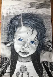 This is my pastel portrait of my daughter who modeled for our portrait  group last May. I am pleased that with my one "good eye" I got a pretty  good likeness. 😉