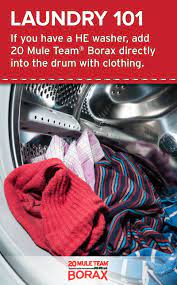 Got A He Washing Machine Add 20 Mule Team Borax Directly Into The Drum With Clothing To Help Boost Effecti Borax 20 Mule Team Borax Homemade Cleaning Products