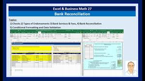 Daily cash reconciliation template sheet register balance excel by handstand.me with the help of this worksheet the user can easily keep track of total cash. Excel Business Math 27 Bank Reconciliation Made Easy Youtube
