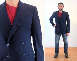 Double breasted suits and blazers are back on top of the trends list, looking fresher and cooler the anchor button should also remain fastened at all times. 1930s Pinstripe Blazer 38 S M Double Breasted 30s 40s Navy Etsy