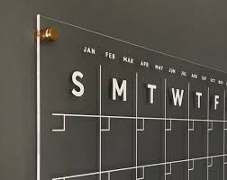 Acrylic Calendar With Side Notes Dry Erase Calendar White Etsy In 2020 Dry Erase Calendar Wall Calendar Dry Erase
