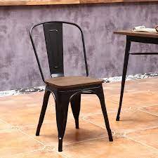 Metal kitchen chairs with wooden seats and bleachers band don't take. Replica Tolix Metal Bistro Dining Chair With Wood Top
