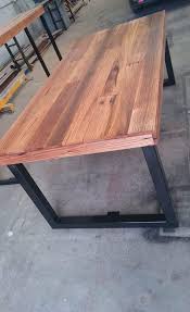 Recycled Timber Palings Industrial Dining Table With Black Metal Legs Metal Leg Dining Table Dining Table Dining Table Legs
