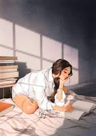 reading girl photo study by peijin illustration art girl cartoon art styles dreamy art