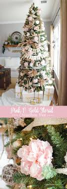 Craftaholics Anonymous Pink And Gold Floral Christmas Tree Floral Christmas Tree Christmas Floral Gold Christmas Tree