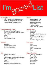 I M Bored List Babysitting Activities Bored List Babysitting