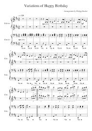 Variations Of Happy Birthday Piano 4 Hands Sheet Music For Piano Piano Duo Musescore Com Select an image below to view and print sheet music. variations of happy birthday piano 4