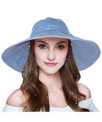 Womens Floppy Summer Sun Hat Outdoor Foldable Wide Brim Beach Cap Light Denim Beach Hat C2183ylnceu Light Denim Sun Hats For Women Summer Sun Hat