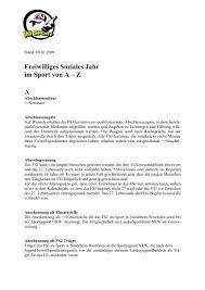 In manchen gemeinden ist die betreuung umsonst, in anderen und vor allem in. Freiwilliges Soziales Jahr Im Sport Von A A Z A