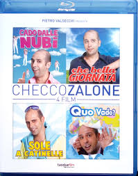 Cado dalle nubi è il film di gennaro nunziante che ha avuto il merito di portare il successo di checco zalone sul grande schermo, aprendo la sua . Checco Zalone 4 Film Blu Ray Cado Dalle Nubi Che Bella Giornata Sole A Catinelle Quo Vado Italy