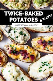 Twice Baked Potatoes 4 Ways Recipe In 2020 Twice Baked Potatoes Potatoes Gluten Free Sides Dishes