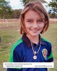 Scarlett Cooper at Bullo River Station loving her necklace, which was a  product that was hand made by Kent Saddlery's Lauren Kent, at our workshop  in Stanthorpe, QLD. (Early June, 2019)