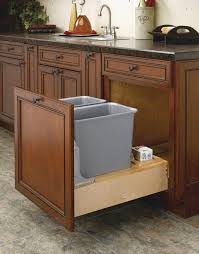 Rangement Poubelle Cuisine Porte Armoire Rev A Shelf Trash Can Wood Waste