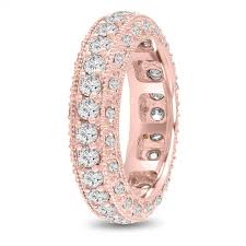 Men's 10k gold flat polished 6 mm wedding band reg. Unique Eternity Diamond Wedding Ring Mens Diamond Wedding Band Rose Gold Vintage 6 Mm 2 50 Carat Handmade