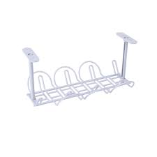 A power strip is a block of electrical sockets that attaches to the end of a flexible cable (typically with a mains plug on the other end), allowing multiple electrical devices to be powered from a single electrical socket. Home Garden Racks Holders Under Desk Storage Hanging Rack Closet Holders For Power Strip Cord Tray Cable