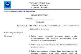 Ada banyak jenis dan contoh surat pemberhentian kerja yang seringkali dipergunakan. Contoh Sk Surat Keputusan Pengangkatan Kepala Sekolah Swasta Dokumen Sekolah Dasar