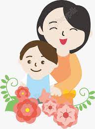 Mother S Day Promotional Vector Mother Child Flower Mother Child Cartoon Image Png Vector Image Mother And Child Cartoon Kids Cartoon Images