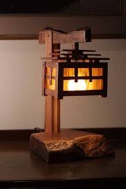 Arts Crafts Style Mesquite And Stained Glass Lamp With An Asian Flair With Images Glass Lamp Japanese Lamps Stained Glass Lamps
