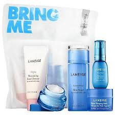 Laneige Hydrating Kit Travel Size Set Moisturizing Foam Cleanser Water Bank Essence Moisture Cream Sleeping Mask Power Ski Skin Toner Foam Cleanser Laneige